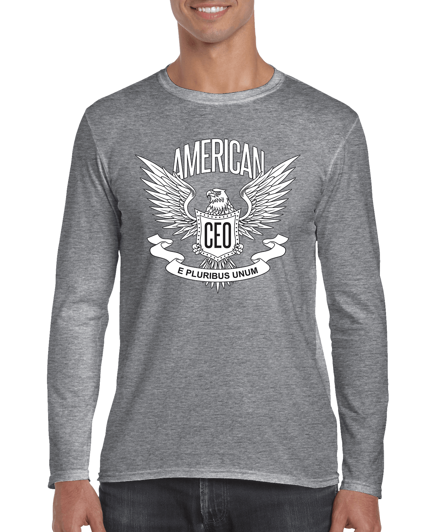 American CEO Patriotic Eagle Mens Long Sleeve Shirt
