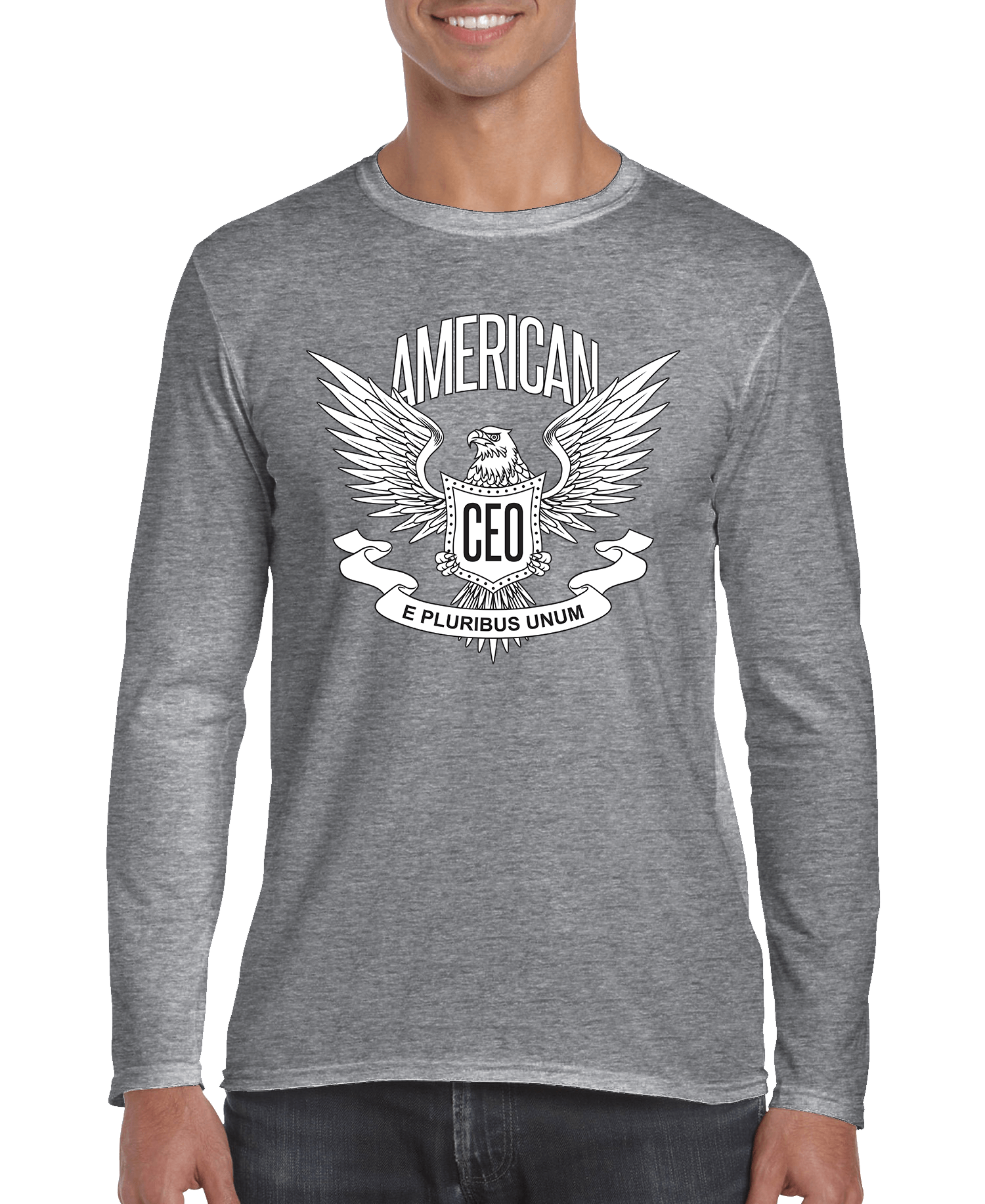 American CEO Patriotic Eagle Mens Long Sleeve Shirt